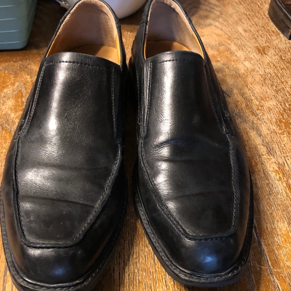 Ecco Black Leather Slip-On Loafers for Men